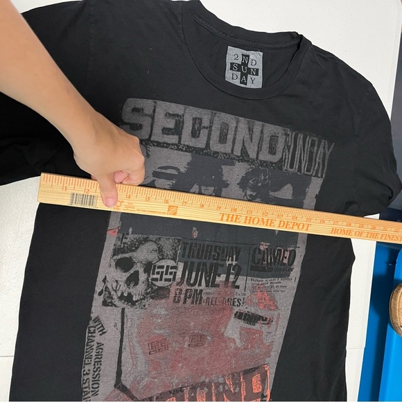Second 2nd Sunday Black Graphic Tee Punk Music Band Inspired Large C2 - Picture 6 of 6